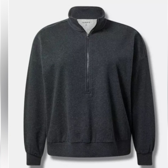 torrid Tops - 💥Sale💥Torrid Women's Charcoal Drop Shoulder Half Zip Pullover